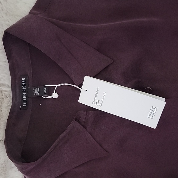 NWT Eileen Fisher Medium collar shirt - Picture 3 of 8